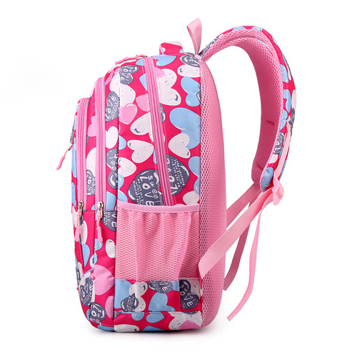 Cross-border student schoolbags for boys and girls, love printed student backpacks, children's backpacks for grades 1-6, wholesale
