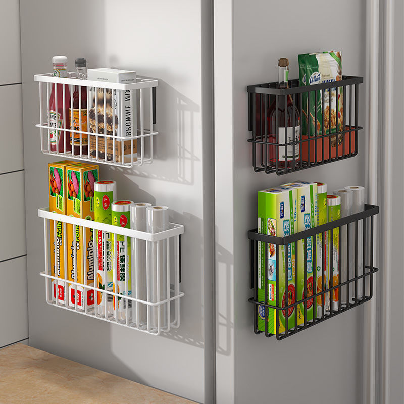 Kitchen refrigerator magnetic storage rack fresh-keeping bag tissue artifact punch-free side seasoning fresh-keeping film storage rack Kitchen refrigerator magnetic storage rack fresh-keeping bag tissue artifact punch-free side seasoning fresh-keeping film storage rack