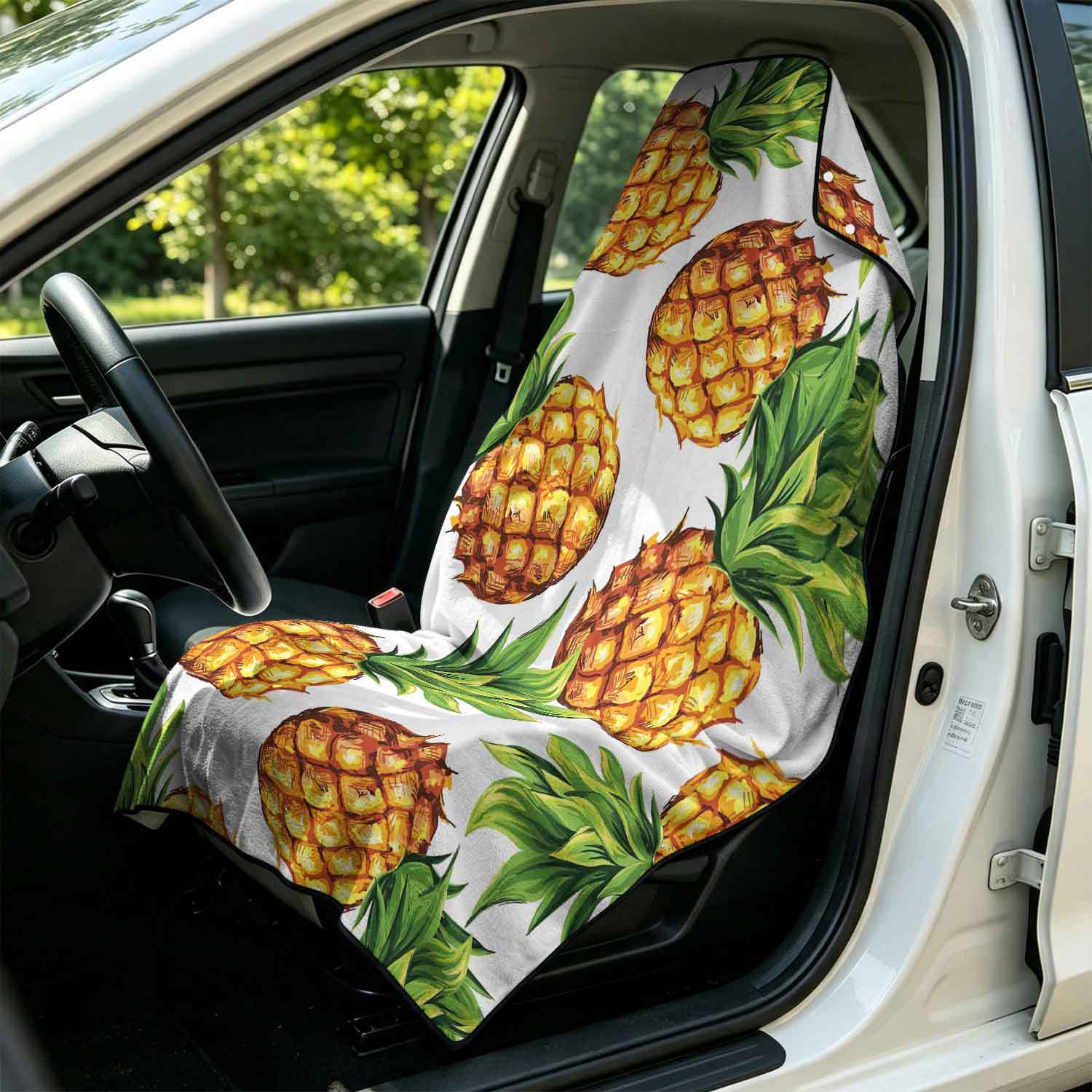Printed bath towel and car seat cover 2-in-1, ultra-fine fiber outdoor beach and car dual-use universal seat cushion