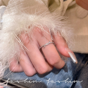 个性蛇形锆石开口戒指女小众设计高级感独特食指戒冷淡风百搭指环详情6