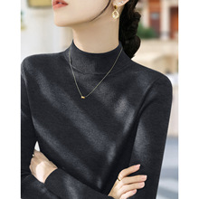 高级灰半高领毛衣2025冬季新款长袖针织衫大衣外套内搭打底上衣女