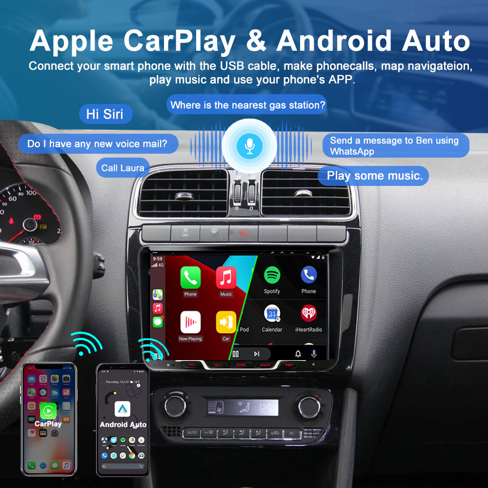 Cross-Border Applicable 9inch Volkswagen T5 Multivan 15-19 Carplay Navigation Reversing Image All-In-One Machine