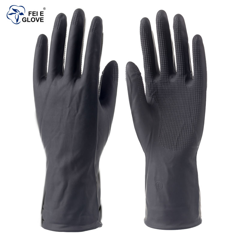 Guantes de goma para peluquería, guantes de trabajo impermeables para el hogar, guantes de limpieza para cocina, guantes duraderos, guantes de látex al por mayor
