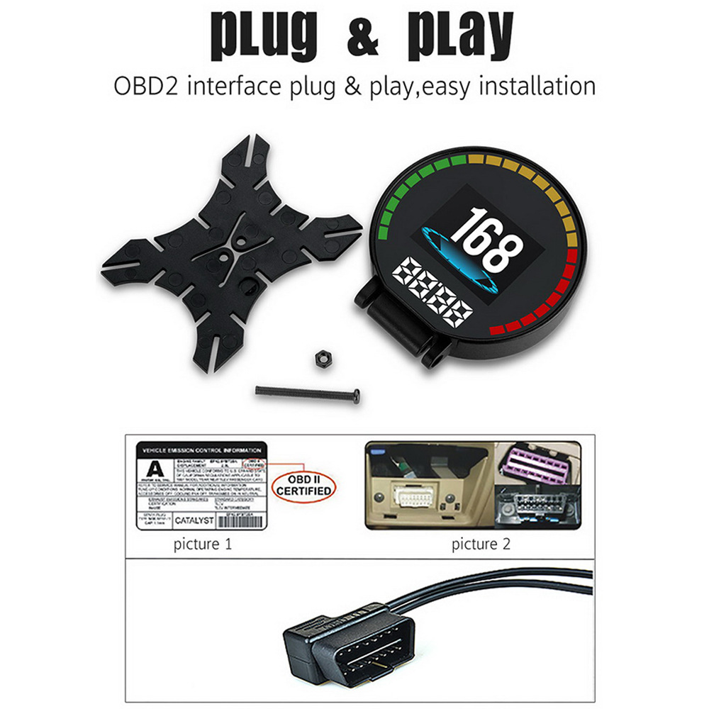 P15 Intelligent Driving Computer Obd2 System 2.84inch Lcd Color Screen Information Does Not Require Reflection for Hud Head-Up Display