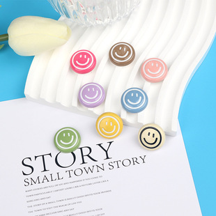 Cute bright paint drop oil smiley face jewelry accessories resin cream glue mobile phone shell hairpin shoe buckle material diy accessories