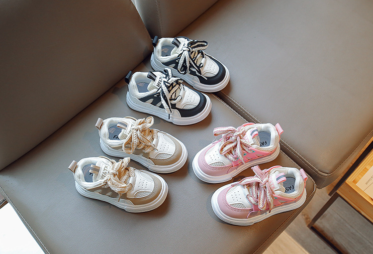 Girl's Boy's Fashion Color Block Round Toe Skate Shoes display picture 1