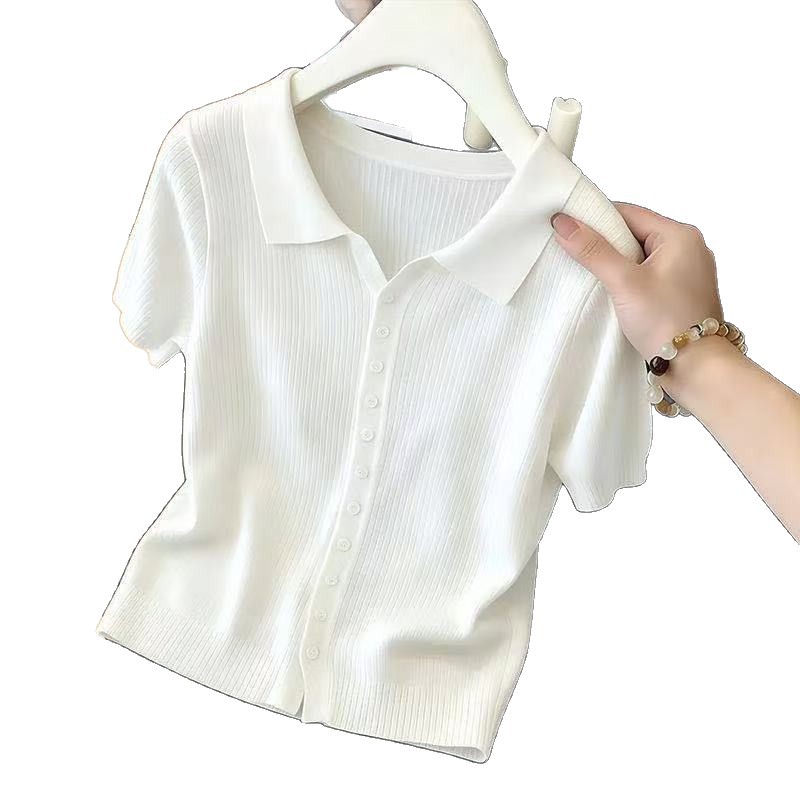 Women's Clothing French Style Knit Cardigan Gentle Elegant Short Sleeve Slimming Flattering Top For Summer_ecoleips.com