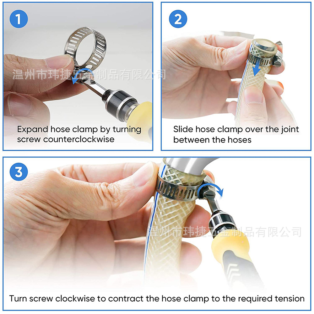 Kit de 40 Piezas de Anillos de Unión Combinados de Acero Inoxidable 201/Estilo Americano, con Abrazadera Resistente, en Caja