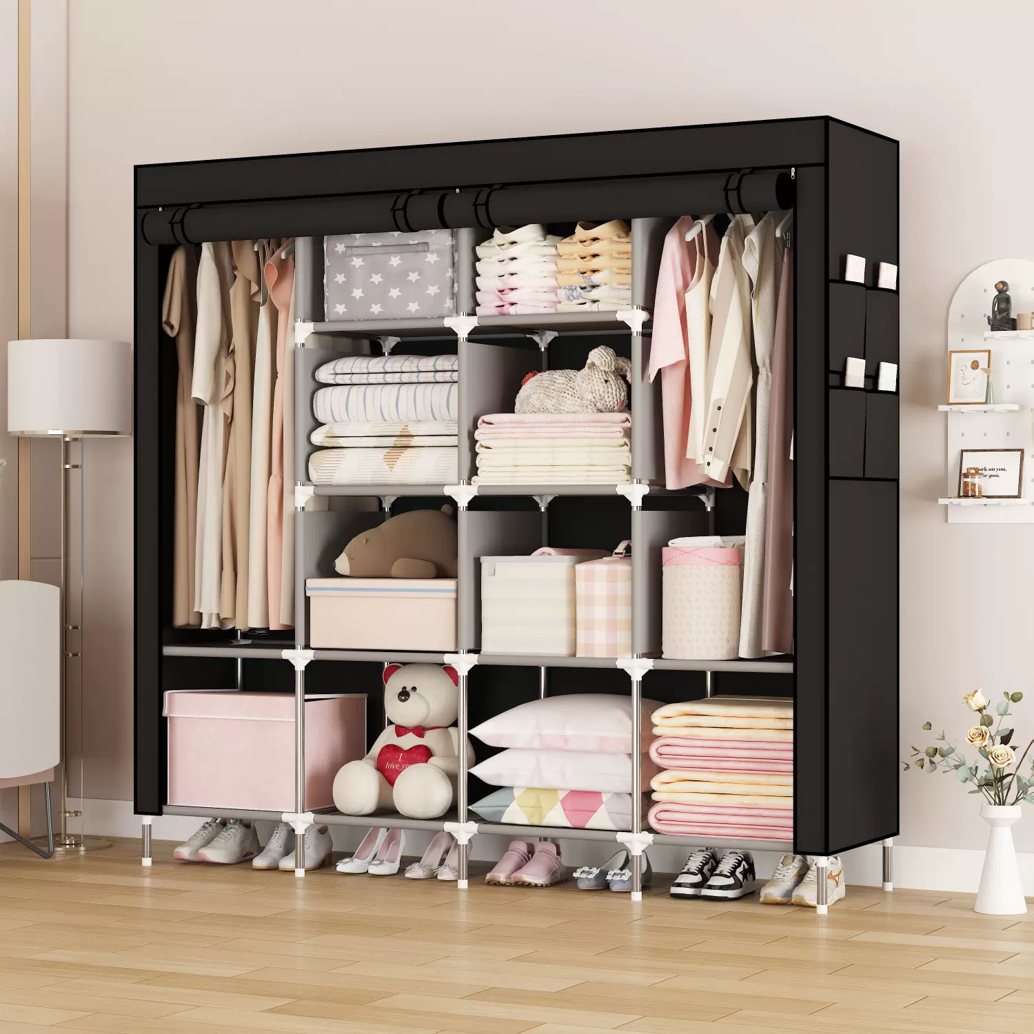 跨境热销大容量多功能简易衣柜简易组装和防尘收纳无纺布组合衣柜