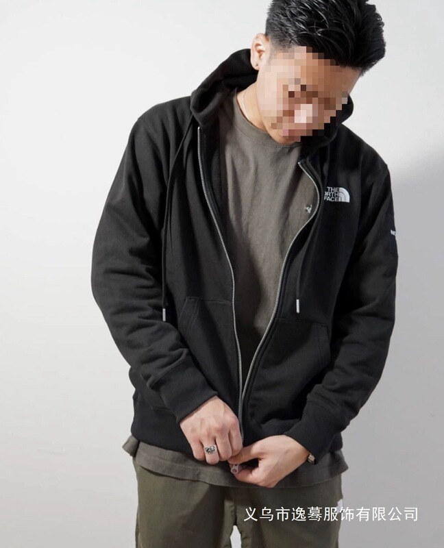 In-Stock Tnf Japanese Version Black Label Square Logo Full Zip Cardigan Thick High Weight Wholesale In-Stock Tnf Japanese Version Black Label Square Logo Full Zip Cardigan Thick High Weight Wholesale