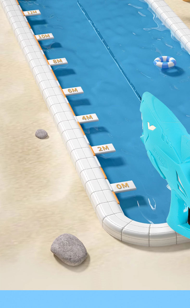 Elektrische Spielzeugpistole für Kinder mit externer Flasche, Dauersprühfunktion, Haifischkopf, großer Reichweite, wiederaufladbar, geeignet für_voghion.com