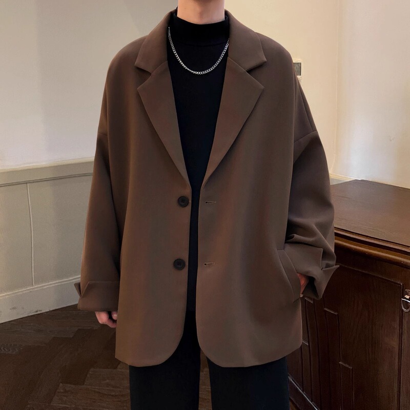 Light mature style Ruan handsome brown top spring and autumn new casual suit men's Korean-style slim fit small suit jacket trendy