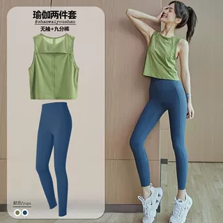 轻薄瑜伽服背心女速干运动跑步短款健身上衣无袖网纱t恤宽松罩衫