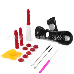 Glass plastic barrel glue cutter dredge needle 16-piece set rubber cylinder sealed leak-proof cap cover