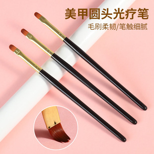 New Manicure Pen Big Square Phototherapy Pen Round Head Phototherapy Brush Wooden Rod Gel Brush Manicure Tools Wholesale