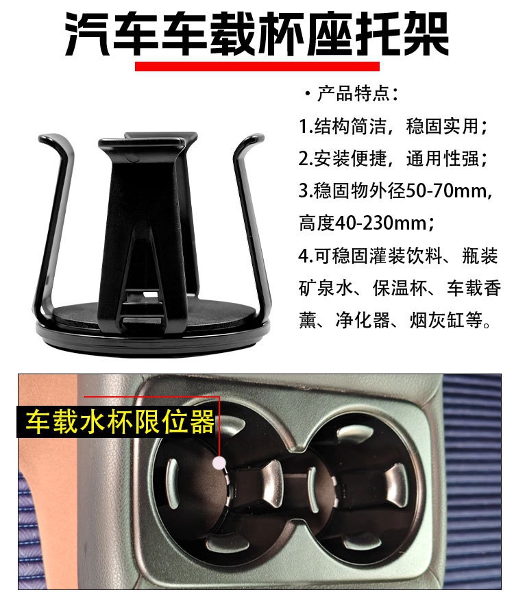 Car Cup Holder Limiter Suction Cup Cup Slot Fixed Base Floating Small Table Board Anti-Slip for Car Use