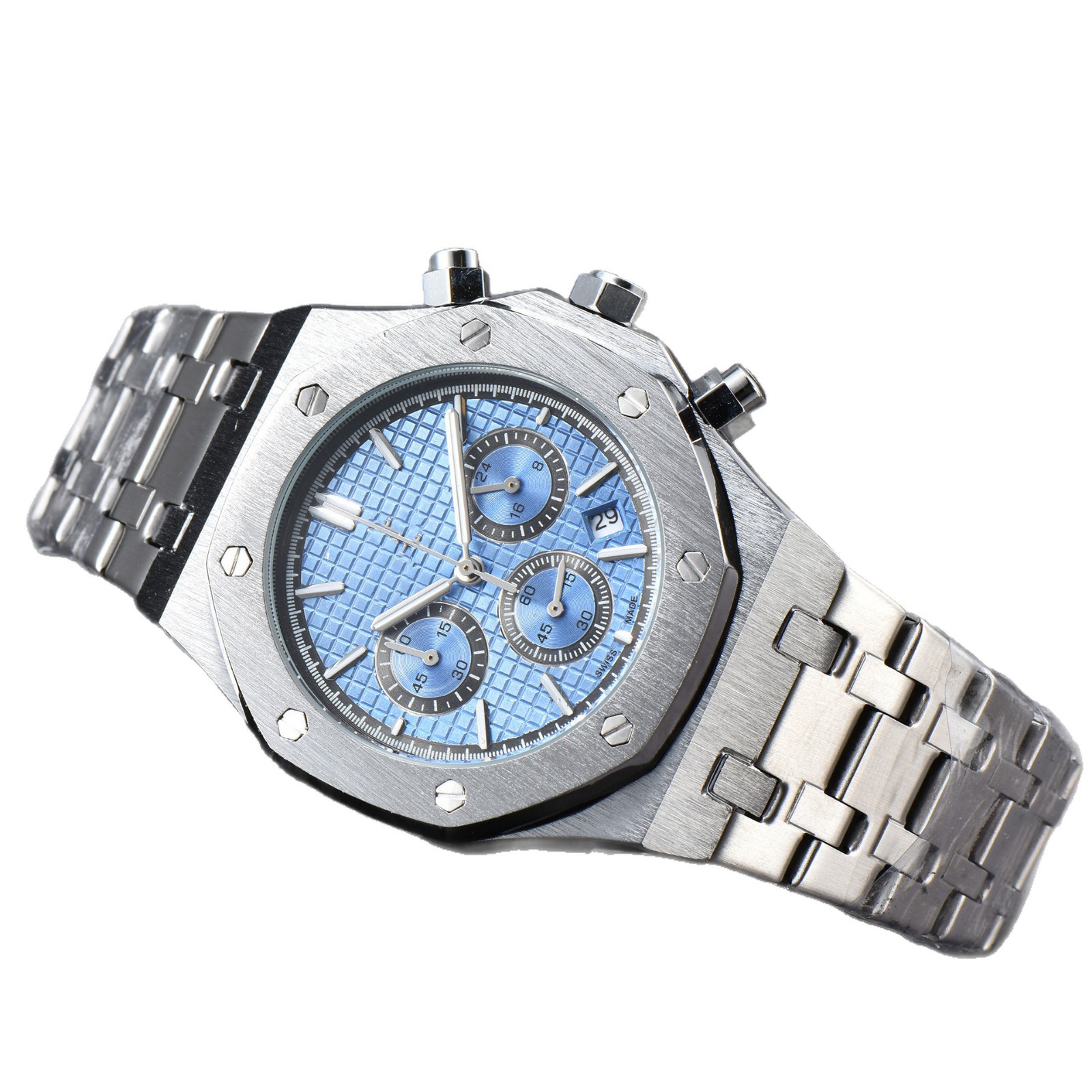 Explosión de comercio exterior A Suiza de alta calidad seis agujas reloj de cuarzo para hombres reloj deportivo de acero para hombres fuentes de microcomercio