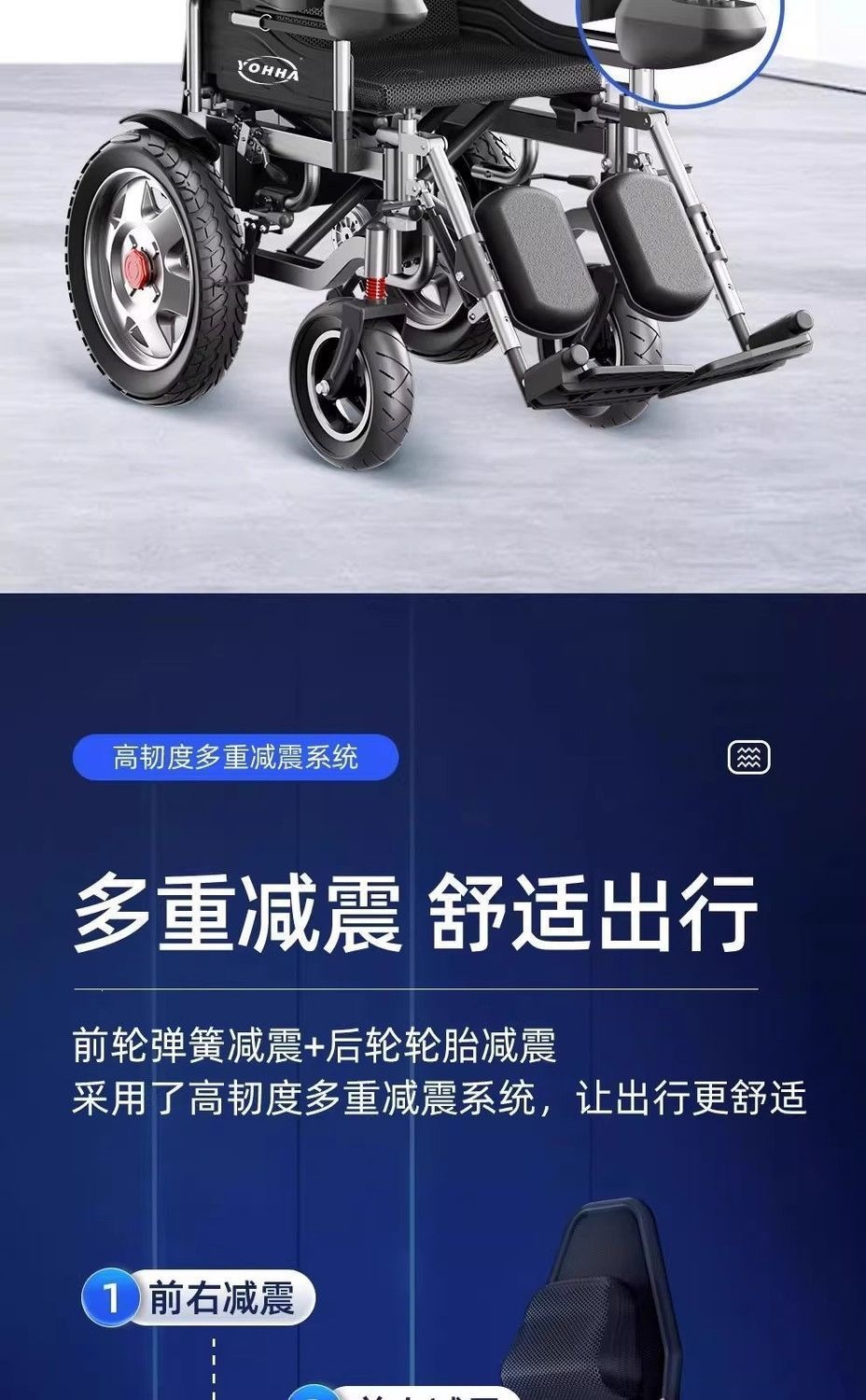 Branded electric wheelchair for the elderly, intelligent foldable electric mobility aid
