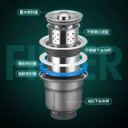 Kitchen single and double sink drain pipe set drainage accessories sink anti-odor drain water pool 