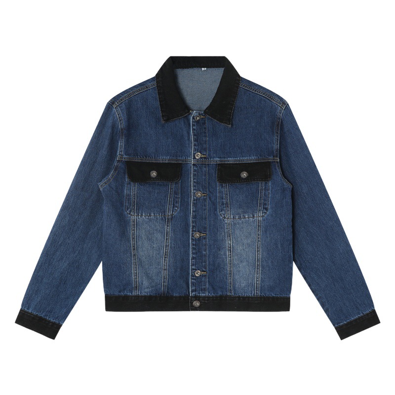 Mtlclothes ropa de Hombre | 2023 nuevo Hong Kong estilo retro contraste color costura pantalones acampanados Denim chaqueta traje moda