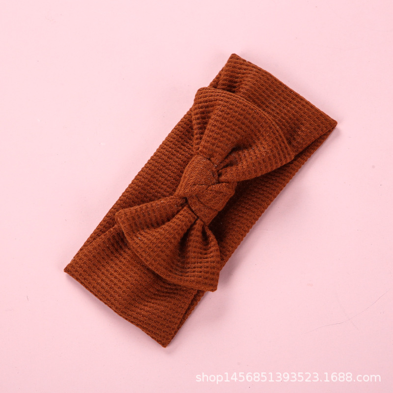 Tocado para bebé, diadema tipo waffle de lana, arco de punto, banda de pelo para niños, venta al por mayor para comercio exterior.