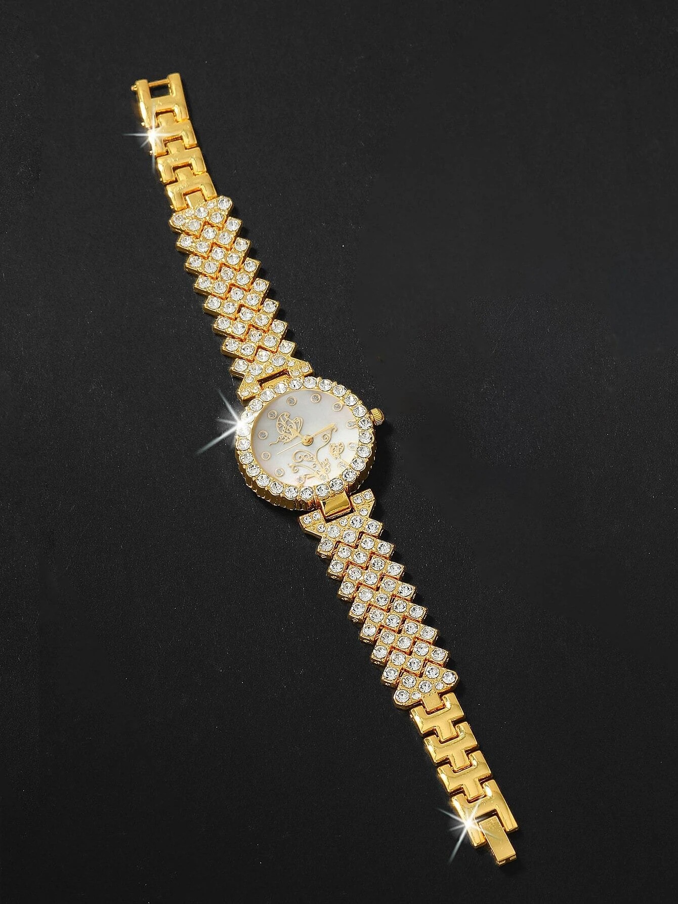 Watch set niche fashion all match steel watch earrings necklace bracelet ring watch set_voghion.com