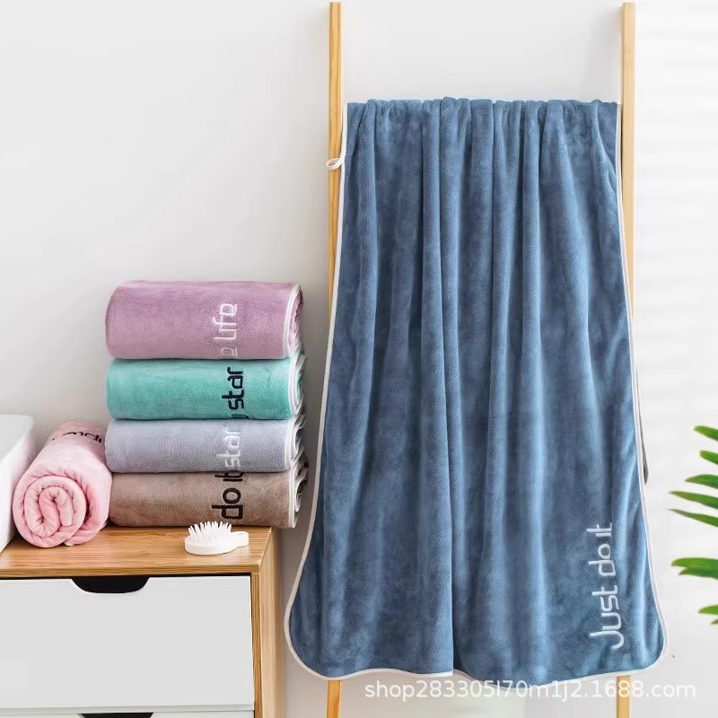 toalla de espesamiento sin cabello absorción de agua fácil de secar salón de belleza conjunto de toalla de baño pareja toalla de cabello seca de microfibra para el hogar