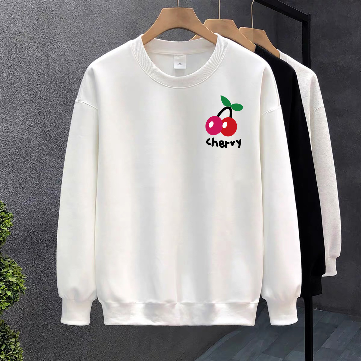 Blanco pesado camiseta de algodón mujer otoño invierno nuevo estilo europeo y americano camiseta de manga larga camiseta de fondo camiseta de estudiantes sin terciopelo