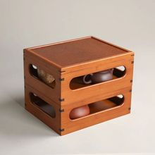 竹制多宝格乾隆玲珑套盒玲珑盒桌面茶具盒收纳箱网红中式