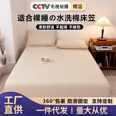 水洗い磨毛純色ベッド笠単品2025新型滑り止めベッドカバー全包マットレス保護カバー