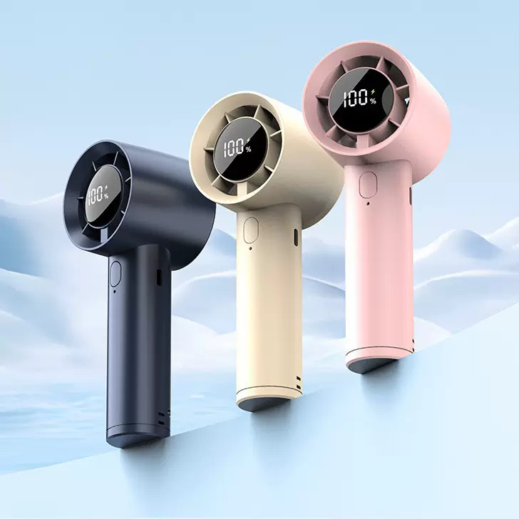 智能数显手持风扇迷你便携式折叠小风扇usb充电桌面小电风扇工厂