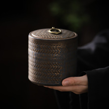 带盖陶土罐罐子空罐茶叶罐小复古怀旧陶罐罐家用茶茶叶罐陶瓷粗缸