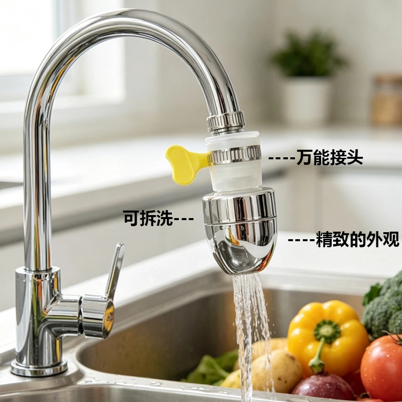 Faucet extension filter universal anti-splash nozzle kitchen water purifier household tap water universal purification showerhead