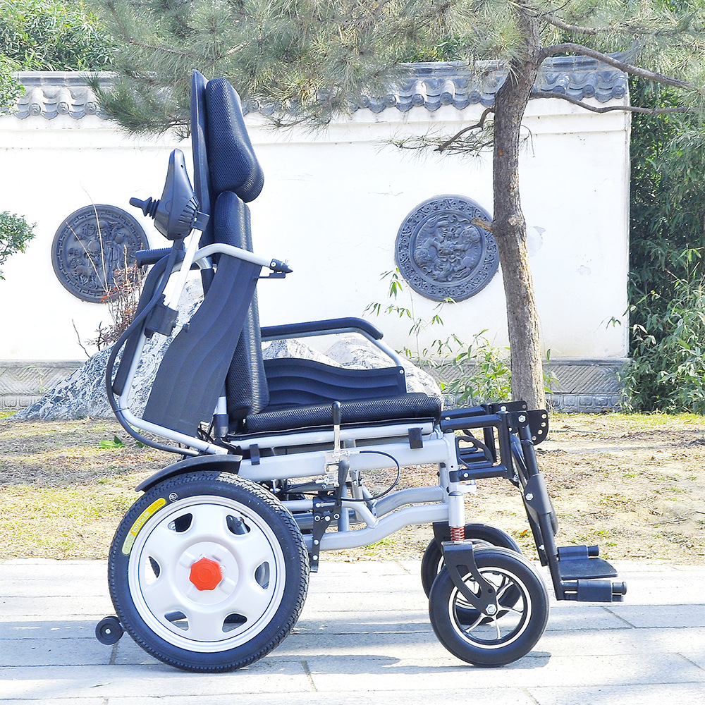 Reclining Electric Wheelchair, Intelligent Fully Automatic Folding Electric Wheelchair for the Elderly and Disabled, Mobility Scooter for the Elderly