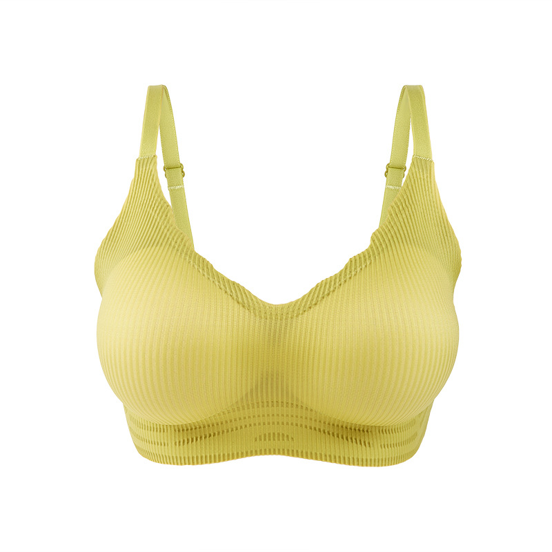 La ropa interior se selecciona estrictamente para ampliar el sujetador, pecho pequeño, grande y cómodo sin costuras engrosada Copa soporte superior, empujar hacia arriba la ropa interior inalámbrica, la belleza de nuevo