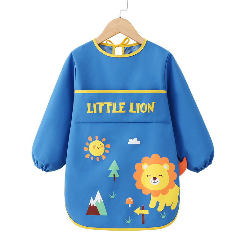 Pintura infantil mono bebé comiendo babero sin mangas impermeable reverso vestir pintura arte kindergarten manga larga babero