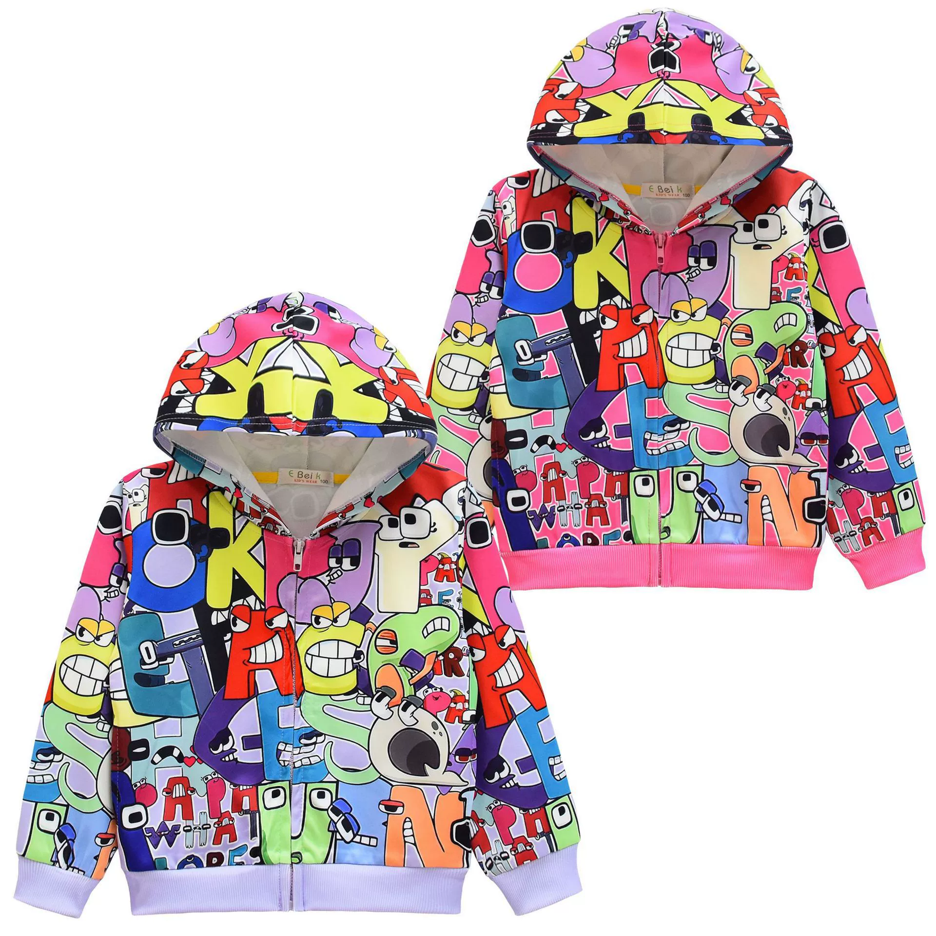 2023 Cross -border Digital Legend Alphabet Lore zipper hooded jacket jacket shirt 36057