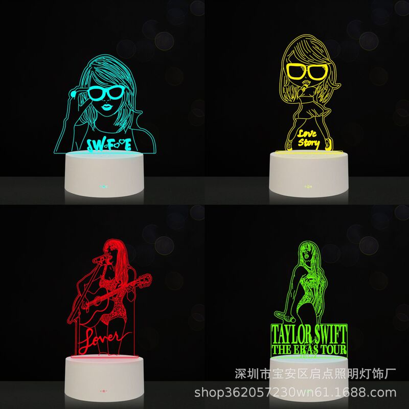 Amazon Cross-Border 3D Night Light Female Singer Taylor Swift Star Led Desk Lamp Supports DIY 3D Lamp