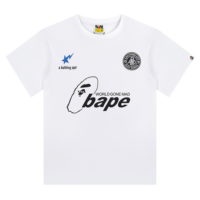国境を越えた貿易トレンディなブランド半袖メンズレタープリントアメリカンストリートルーズカップルカジュアルTシャツ半袖シャツ|undefined