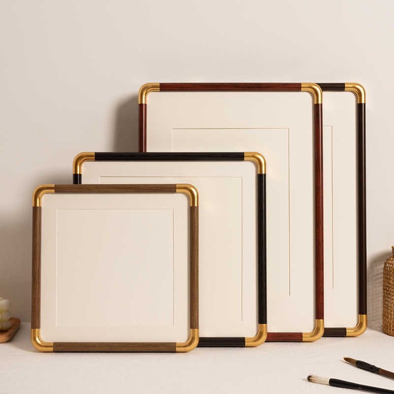 Copper Corner Chinese-Style Picture Frame Empty Frame for Mounting Calligraphy and Paintings, Tabletop and Wall-Mounted Frame for Cross-Stitch and Paper-Cutting Display Copper Corner Chinese-Style Picture Frame Empty Frame for Mounting Calligraphy and Paintings, Tabletop and Wall-Mounted Frame for Cross-Stitch and Paper-Cutting Display