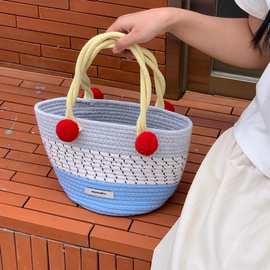 2025女新款创意手工编织包通勤度假沙滩手提包甜美结婚伴手礼包