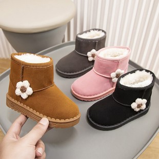 Children's Snow Boots, Boys' Cotton Boots, 2025 New Winter Velvet Thickeneded Girls' Cotton Shoes, Kidsren's Baby Warm Shoes