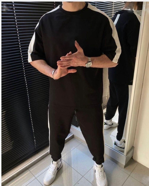 2024 nuevos hombres moda camiseta de manga corta pantalones otoño tendencia casual traje ME13 ML4