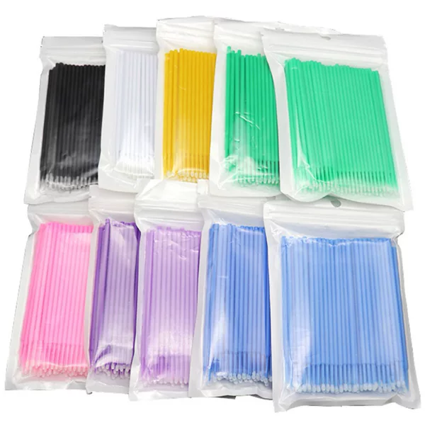 100 Grafted Eyelash Cotton Swabs Nano Tattoo Cotton Stick Planting Eyelash Tattoo Micro Brush