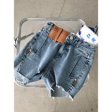 韩国AD*R ER**R 2020SS杨幂同款 过验不规则牛仔短裤女