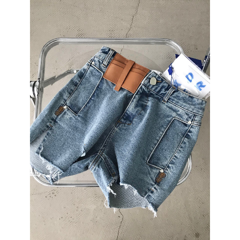 韩国AD*R ER**R 2020SS杨幂同款 过验不规则牛仔短裤女