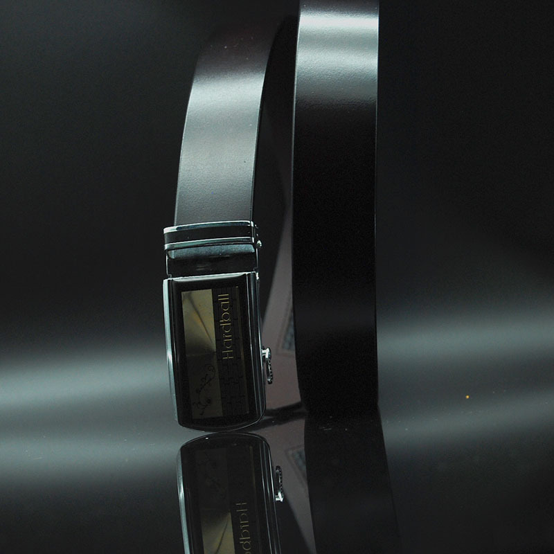 Factory Direct Belt Men's Flat Belt Leather Factory Cowhide Belt Men's Automatic Buckle Belt A Piece Of Hair Specification drawing