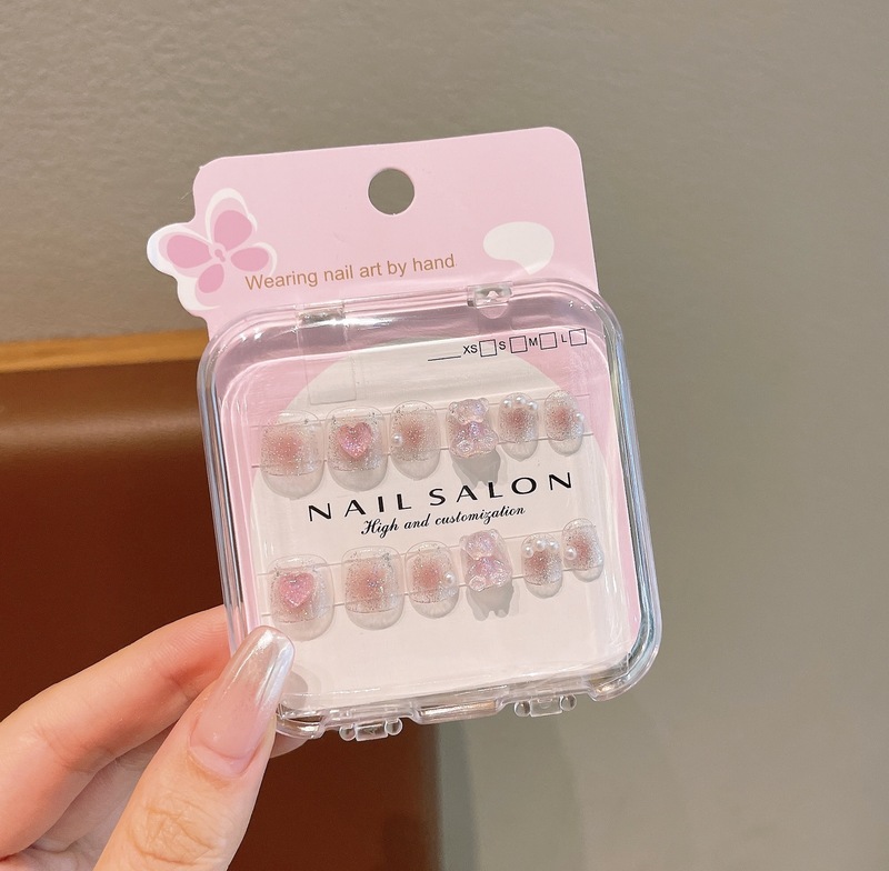 新款儿童穿戴甲手工假指甲美甲贴片手工甲指甲贴花可撕学生美甲片|undefined