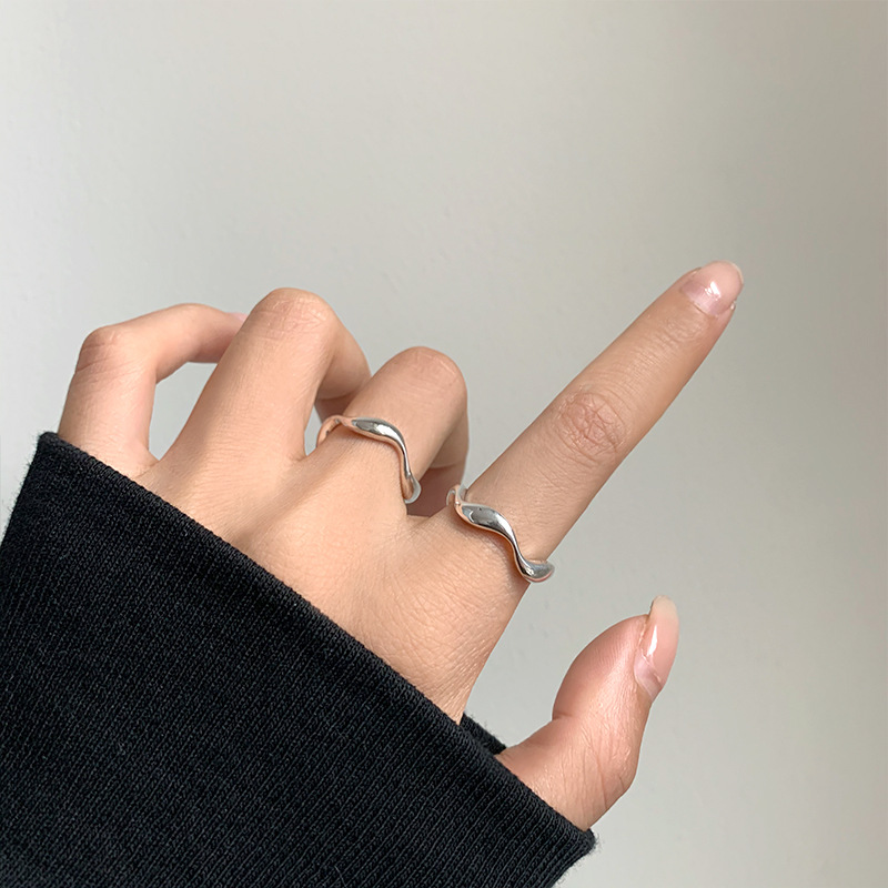 Simple Style Solid Color Sterling Silver Copper Open Ring 1 Piece