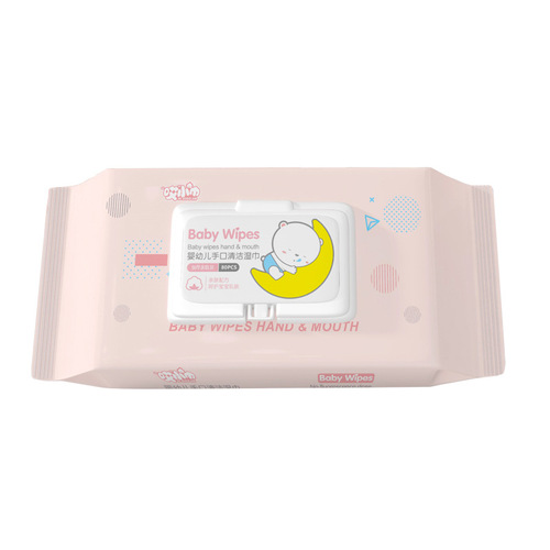 Children's hand and mouth cleaning wet wipes with cover 80 pumps large packaging baby newborn disposable wet wipes for babies